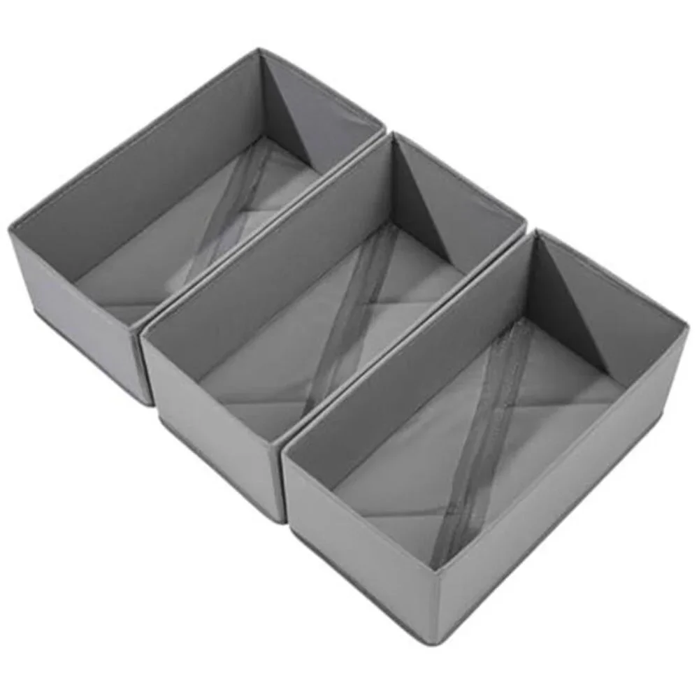 Sock Drawer Organizer 3 Pack Collapsible Fabric Storage Bins Closet Divider